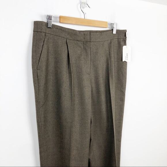 New  Akris Punto Maiko Pleated Flattering High Waisted 100% Wool Trousers Pants - Picture 4 of 16